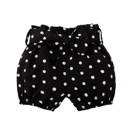 The Angie - Baby Girl 3PC Rabbit Print T-Shirt Polka Dot Shorts & Headband Outfit