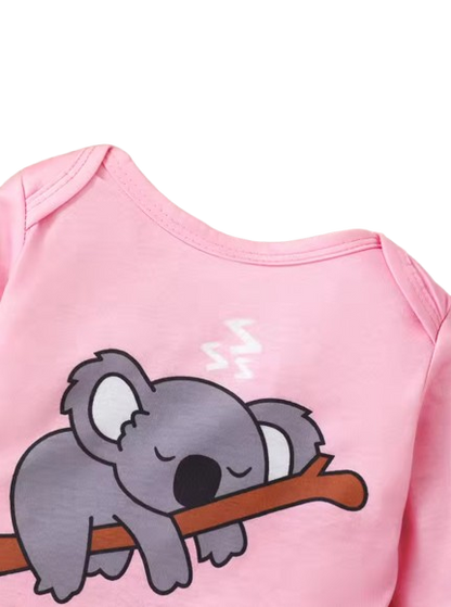 The Angelica - Newborn Baby Girl Koala Outfit 3-Piece Set – Jumpsuit, Pants & Hat