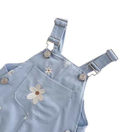 The Kennedi - Newborn Baby Summer Romper – Sleeveless Knitted Embroidered Jumpsuit