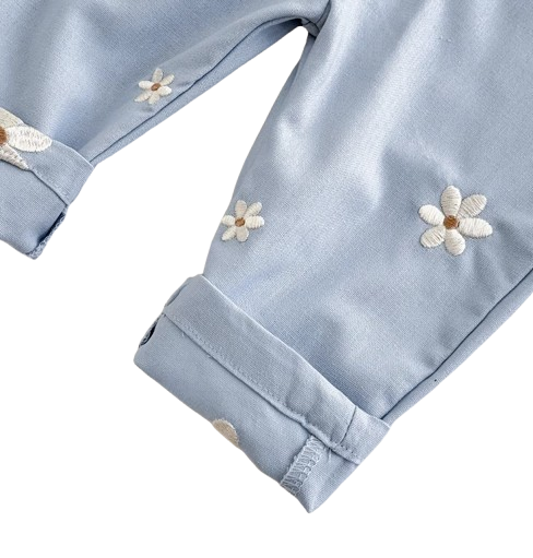 The Kennedi - Newborn Baby Summer Romper – Sleeveless Knitted Embroidered Jumpsuit
