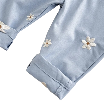The Kennedi - Newborn Baby Summer Romper – Sleeveless Knitted Embroidered Jumpsuit