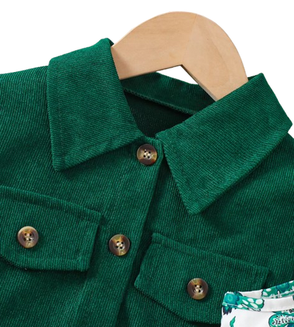 The Samira - Girls 2-Piece Outfit Set – Long Sleeve Jacket & Floral Print Dress | Casual & Holiday Outfit