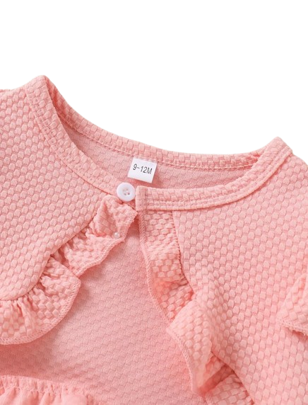 The Kathryn - Baby Girls' Dress & Coat Set – Long Sleeve Ruffle Waffle Coat with Princess Butterfly Flower Dress, Newborn & Toddler Outfit