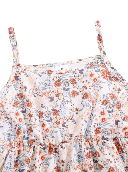 The Abby - Girls' Floral Dress and Button-Up Cardigan 2-Piece Summer Set