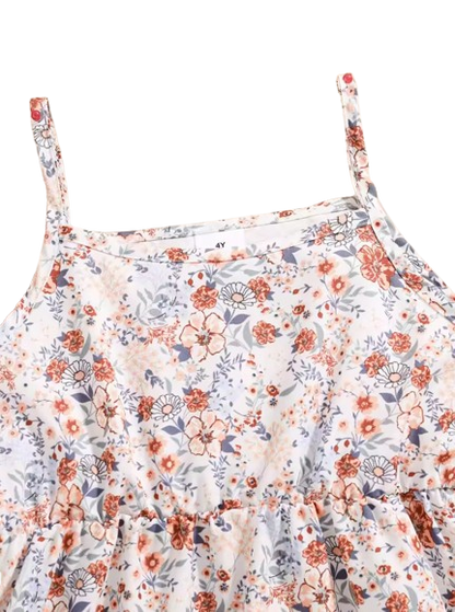 The Abby - Girls' Floral Dress and Button-Up Cardigan 2-Piece Summer Set