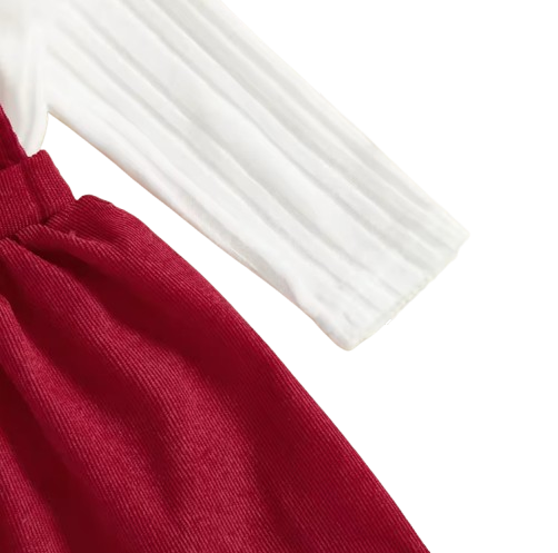 The Ramona - Baby Girls' 2-Piece Outfit Set – Long Sleeve Top and Sleeveless Dress, Solid Color Toddler Girl Clothing