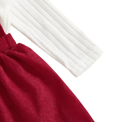 The Ramona - Baby Girls' 2-Piece Outfit Set – Long Sleeve Top and Sleeveless Dress, Solid Color Toddler Girl Clothing