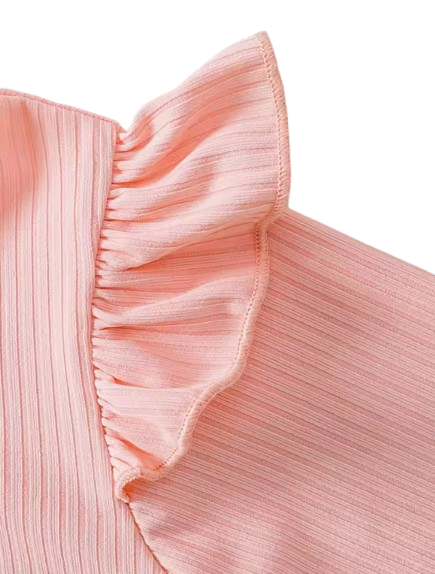 The Laurel - Girls' Princess Outfit with 3D Butterfly Bow – Pleated Textured Dress, Soft Lightweight Kids Clothing
