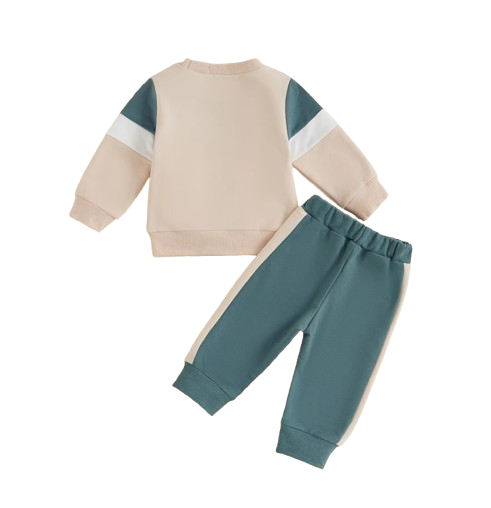 The Lacey - Baby Unisex 2-Piece Tracksuit Set – Contrast Color Long Sleeve Sweatshirt & Pants, Infant Toddler Outfit