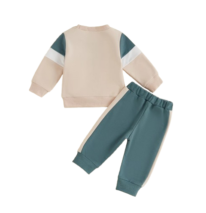 The Lacey - Baby Unisex 2-Piece Tracksuit Set – Contrast Color Long Sleeve Sweatshirt & Pants, Infant Toddler Outfit