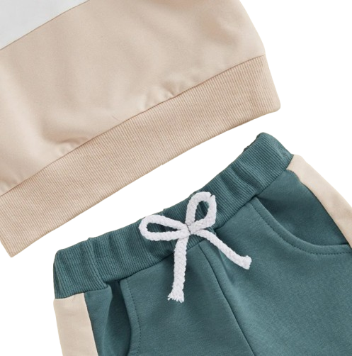 The Lacey - Baby Unisex 2-Piece Tracksuit Set – Contrast Color Long Sleeve Sweatshirt & Pants, Infant Toddler Outfit