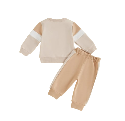 The Lacey - Baby Unisex 2-Piece Tracksuit Set – Contrast Color Long Sleeve Sweatshirt & Pants, Infant Toddler Outfit