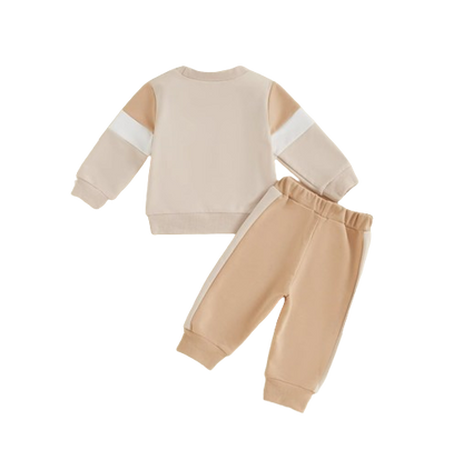The Lacey - Baby Unisex 2-Piece Tracksuit Set – Contrast Color Long Sleeve Sweatshirt & Pants, Infant Toddler Outfit