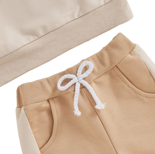The Lacey - Baby Unisex 2-Piece Tracksuit Set – Contrast Color Long Sleeve Sweatshirt & Pants, Infant Toddler Outfit