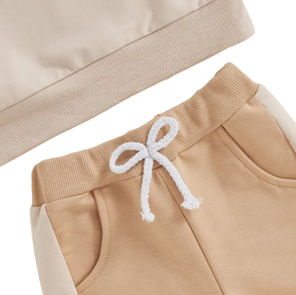 The Lacey - Baby Unisex 2-Piece Tracksuit Set – Contrast Color Long Sleeve Sweatshirt & Pants, Infant Toddler Outfit
