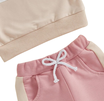The Lacey - Baby Unisex 2-Piece Tracksuit Set – Contrast Color Long Sleeve Sweatshirt & Pants, Infant Toddler Outfit