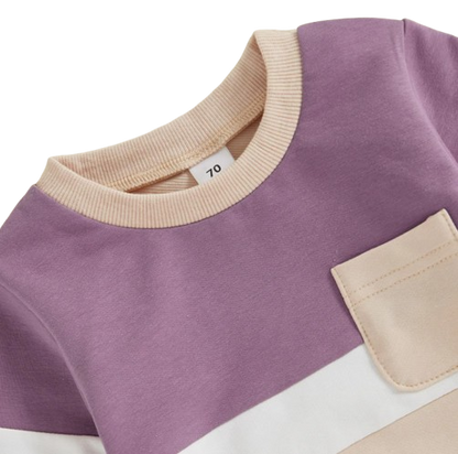 The Lacey - Baby Unisex 2-Piece Tracksuit Set – Contrast Color Long Sleeve Sweatshirt & Pants, Infant Toddler Outfit