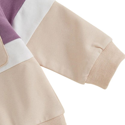 The Lacey - Baby Unisex 2-Piece Tracksuit Set – Contrast Color Long Sleeve Sweatshirt & Pants, Infant Toddler Outfit