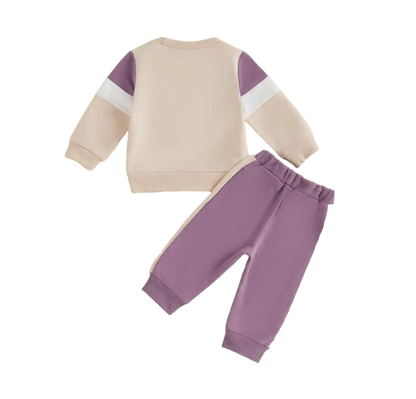 The Lacey - Baby Unisex 2-Piece Tracksuit Set – Contrast Color Long Sleeve Sweatshirt & Pants, Infant Toddler Outfit