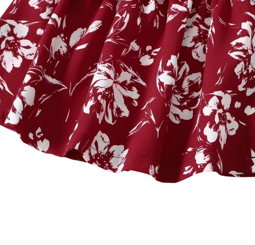 The Veda - Baby Girls' Floral Princess Dress – Korean-Style Butterfly Sleeve Formal Dress for Newborns & Toddlers