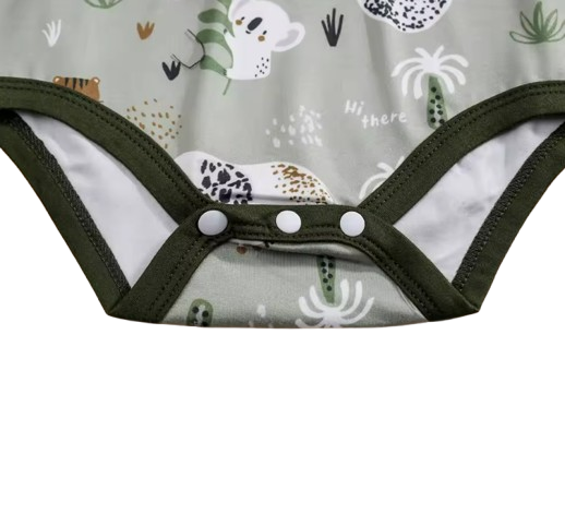 The Ozias - Baby Boys' 2-Piece Summer Outfit Set – Bear Print Short Sleeve Top & Strap Shorts, Cute Toddler Clothing