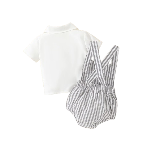 The Layton - Baby Summer 2-Piece Outfit Set, Short Sleeve T-Shirt and Diaper Coveralls