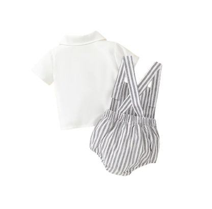 The Layton - Baby Summer 2-Piece Outfit Set, Short Sleeve T-Shirt and Diaper Coveralls