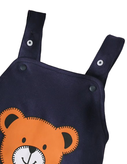 The Wes - 3-Piece Baby Boy Summer Outfit, Striped Shirt, Bear Overalls and Hat
