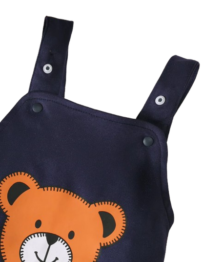 The Wes - 3-Piece Baby Boy Summer Outfit, Striped Shirt, Bear Overalls and Hat