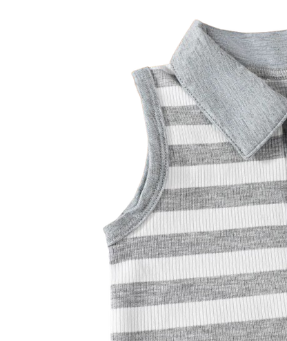 The Neithan - Baby Boy Summer 2-Piece Striped Sleeveless Top and Shorts Set