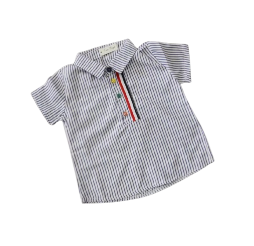 The Braylen - Boys Summer 2-Piece Cotton Striped Shirt and Pants Set