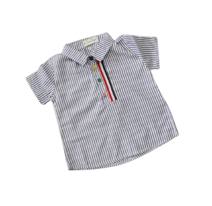 The Braylen - Boys Summer 2-Piece Cotton Striped Shirt and Pants Set