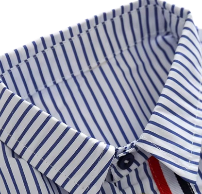 The Braylen - Boys Summer 2-Piece Cotton Striped Shirt and Pants Set