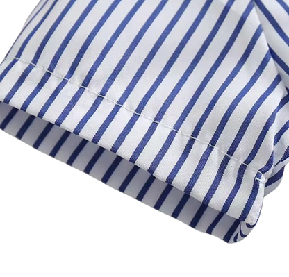 The Braylen - Boys Summer 2-Piece Cotton Striped Shirt and Pants Set