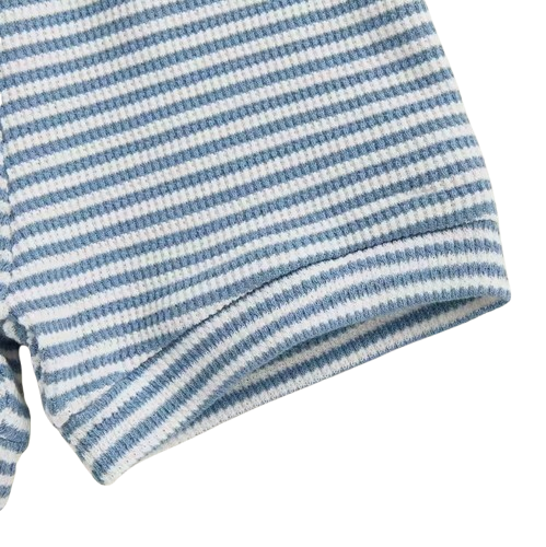The Lee - Baby Boy Summer 2-Piece Striped Button-Up Bodysuit and Shorts Set
