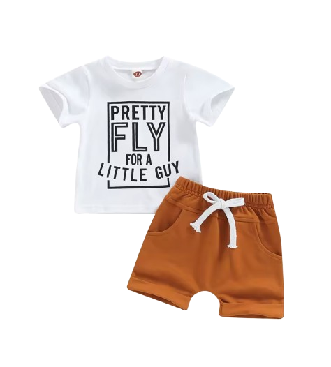 The Dustin - Toddler Boy Summer 2-Piece Letter Print T-Shirt and Shorts Set