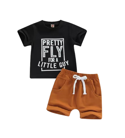The Dustin - Toddler Boy Summer 2-Piece Letter Print T-Shirt and Shorts Set