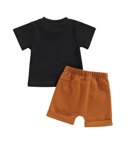 The Dustin - Toddler Boy Summer 2-Piece Letter Print T-Shirt and Shorts Set