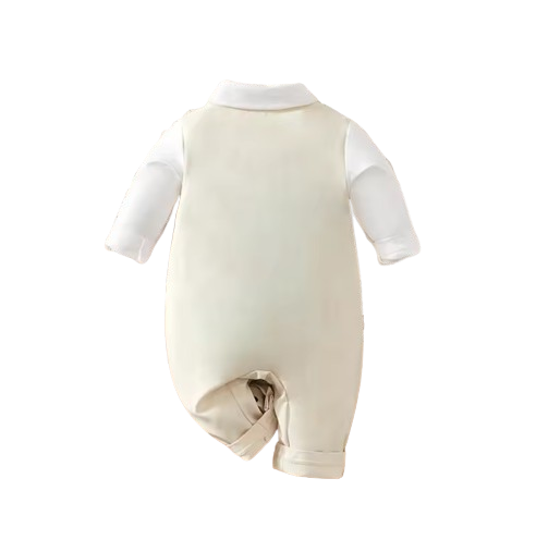 The Case - Baby Boy Gentleman Suit Jumpsuit, Long Sleeve Spring Autumn Outfit