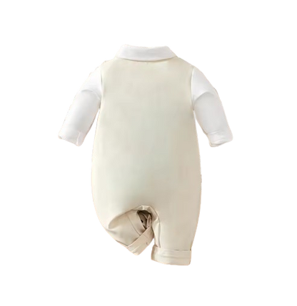 The Case - Baby Boy Gentleman Suit Jumpsuit, Long Sleeve Spring Autumn Outfit