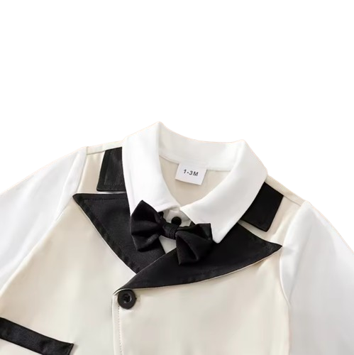The Case - Baby Boy Gentleman Suit Jumpsuit, Long Sleeve Spring Autumn Outfit