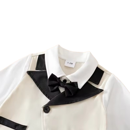 The Case - Baby Boy Gentleman Suit Jumpsuit, Long Sleeve Spring Autumn Outfit