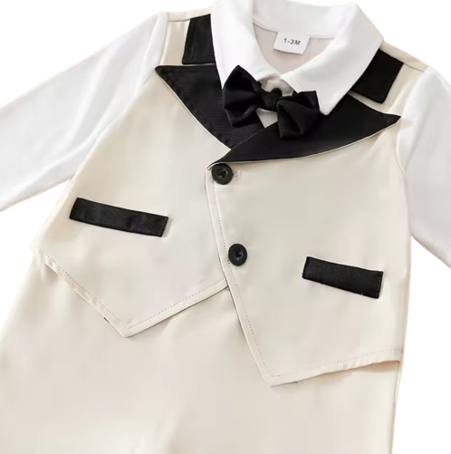 The Case - Baby Boy Gentleman Suit Jumpsuit, Long Sleeve Spring Autumn Outfit
