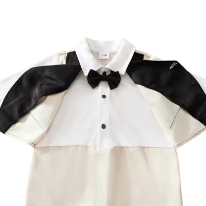 The Case - Baby Boy Gentleman Suit Jumpsuit, Long Sleeve Spring Autumn Outfit