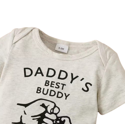 The Ambrose - Newborn Baby Boy 3-Piece Camouflage Outfit Set – Daddy Print Shirt, Pants & Hat