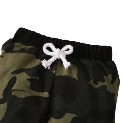 The Ambrose - Newborn Baby Boy 3-Piece Camouflage Outfit Set – Daddy Print Shirt, Pants & Hat