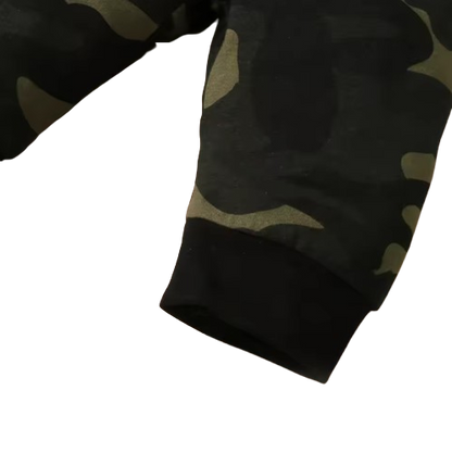 The Ambrose - Newborn Baby Boy 3-Piece Camouflage Outfit Set – Daddy Print Shirt, Pants & Hat