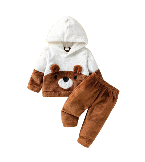 The Rudy - Baby Bear Fleece Romper, Unisex Winter Warm Thick Outfit