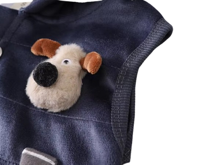 The Yehuda - Baby Boy 3-Piece Winter Fleece Set, Dog Hoodie Vest and Pants
