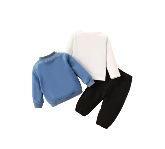 The Brixton - Baby Boy 3-Piece Jacket, Letter Print Pullover and Pants Set
